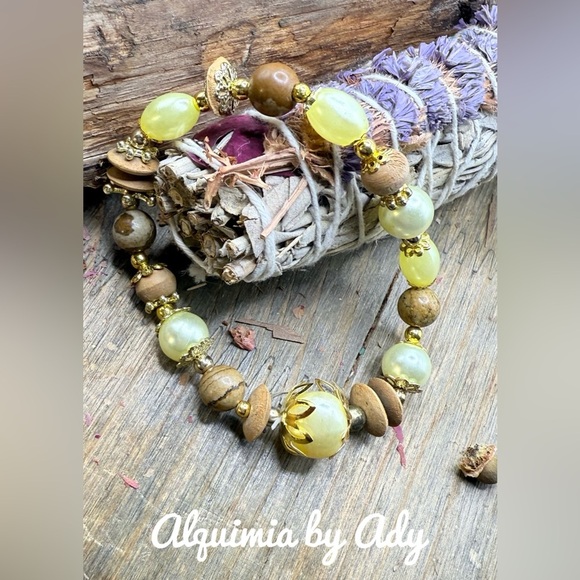 Alquimia Yellow and Brown Bohemian Bracelet - Picture 1 of 1